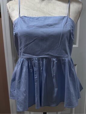 Express Light Blue Spaghetti Strap Peplum Cami